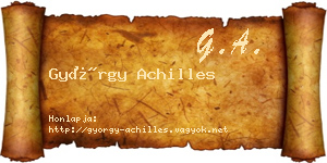 György Achilles névjegykártya